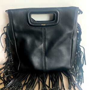 Maje Leather Mini Fringed Bag